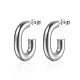 Boucles d'oreilles géométriques élégantes en forme de C en acier inoxydable pour un usage quotidien pour femme SV6123-2-1