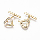 Brass Micro Pave Clear Cubic Zirconia Toggle Clasps KK-T063-014-NF-3