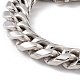 304 Stainless Steel Curb Chains Bracelet with Rhinestone Skull Clasp for Women BJEW-E107-09P-3