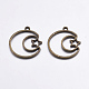 Alliage de style tibétain ouvert lunette pendentifs PALLOY-L203-08AB-1