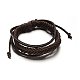 Bracelets ajustables de multi-brins avec cordon de cuir BJEW-M169-06-1