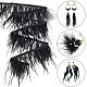GORGECRAFT 2.2 Yards Black Ostrich Feather Trim Fringe 4-6 Inch Width Craft Plumes Feathers with Satin Ribbon Tape Ornament Accessories for DIY Dress Sewing Clothes Accessories Costumes Decoration FIND-GF0004-66A-4