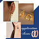 NBEADS 4 Pairs Cubic Zirconia Hoop Earrings EJEW-NB0001-11RG-6