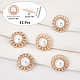 Nbeads 12 pieza de botones de perlas de metal con forma de flor de 25 mm FIND-NB0003-72G-2