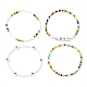4 Uds. Conjuntos de pulseras elásticas con cuentas de semillas de vidrio con tema de amor de 4 estilos BJEW-TA00323-3