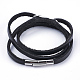 Three Loops Leather Cord Wrap Bracelets BJEW-F291-19B-2