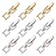 SUNNYCLUE 1 Box 9Pcs 3 Colors Fold Over Clasp Extender Foldover Extension Clasp Brass Fold Over Clasps Necklace Extenders for Jewelry Making Bracelets Adult DIY Supplies Silver Golden Rose Gold KK-SC0003-13-1