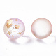 Transparent Spray Painted Frosted Glass Beads GLAA-N035-05A-04-2