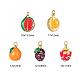 10 pz 5 pendenti smaltati in ottone a tema frutta in stile KK-LS0001-32-4