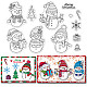 CRASPIRE Clear Silicone Stamps Christmas Snowman Clear Stamps Vintage Transparent Silicone Stamps Clear Rubber Scrapbooking Stamps for Card Making DIY Thanksgiving Card Photo Album Decor Craft DIY-WH0167-56-1073-1