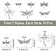 SUNNYCLUE 1 BOX 70Pcs 7 Style Dragonfly Charms Bulk Butterfly Pendants Flying Animal Insect Stainless Steel Charm for DIY jewellery Making Bracelets Necklaces Crafts Supplies TIBE-SC0001-55-2