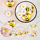 SUNNYCLUE 1 Box 10Pcs Silicone Beads Bees Sun Flower Loose Daisy Flowers Bead Bee Chunky Beads for Jewelry Making Center Drilled Spacer Bead Kaychain Lanyard Supplies Braided Bracelet Crafting SIL-SC0001-08-4