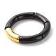 Set di braccialetti elastici per donna con perline tubolari curve in acrilico e plastica ccb BJEW-JB07318-3