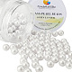 10mm About 100Pcs White Glass Pearl Round Beads Assortment Lot for Jewelry Making Round Box Kit HY-PH0001-10mm-011-1