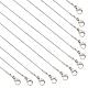 PandaHall Elite 12Pcs Vacuum Plating 304 Stainless Steel Snake Chain Necklaces Set for Men Women STAS-PH0001-28P-1
