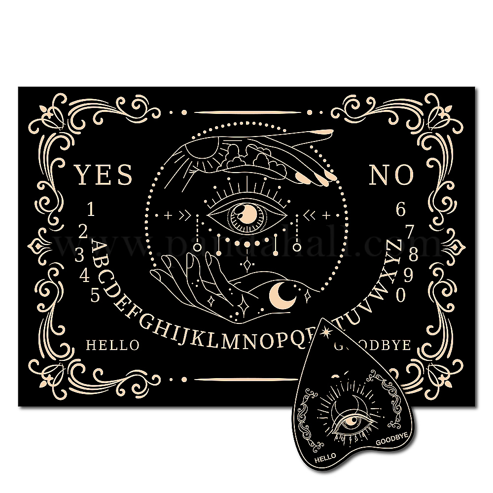 Wood Spirit Board Pendulum Board Tarot Card Stand Kit Wooden Talking Boards with Planchette