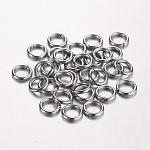 304 Stainless Steel Jump Rings, Open Jump Rings, Ring, Stainless Steel Color, 18 Gauge, 5.5x1mm, Inner Diameter: 3.5mm
