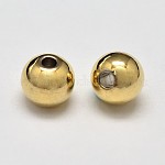 Rack Plating and Vacuum Plating Brass Round Spacer Beads, Cadmium Free & Lead Free, Golden, 6mm, Hole: 1.5mm
