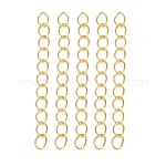 Eisen endet mit Twist-Ketten, golden, 45~55x3.5 mm, Verbinder: 5x3.5x0.8 mm