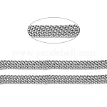 304 Stainless Steel Mesh Chains/Network Chains, Unwelded, with Spool, Stainless Steel Color,4mm, about 32.8 Feet(10m)/roll