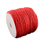 Colored Jute Cord, Jute String, Jute Twine, 3-Ply, for Jewelry Making, Red, 2mm, about 109.36 yards(100m)/roll
