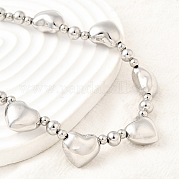 Латунные круглые бусины в форме сердца для женщин NJEW-D314-09G