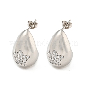 Серьги-гвоздики из латуни с цирконием EJEW-Q799-02C-P