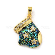 Рождественский латунный кулон с цирконием Micro Pave KK-H468-02A-03G