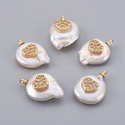Подвески из натурального пресноводного жемчуга PEAR-F008-23G-03