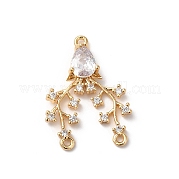Кулон из латуни с прозрачным кубическим цирконием KK-C062-108G