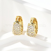 Латунные серьги-кольца из прозрачного кубического циркония EJEW-M077-20G