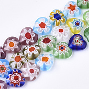 Ручной работы millefiori стеклянные бусины нитки LAMP-S191-09