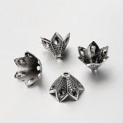 Тибетский стиль цветка сплава шарик крышки TIBEB-O005-01