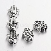Сплав тибетского сплава hamsa рука / рука fatima / рука мириам бисер TIBEB-7722-AS-RS