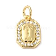 Настоящие позолоченные кулоны из латуни с микропаве KK-L216-002G-T