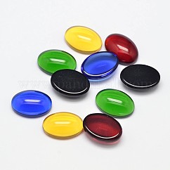 Cabochons de verre ovale, couleur mixte, 13x18mm