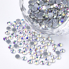 Hotfix rhinestone, vidrio de rhinestone plana espalda cabujones, semicírculo, crystal ab, ss20, 4.6~4.8x2mmk, sobre 1440 unids / bolsa