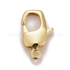 Chiusure moschettone in ottone, fermagli del grilletto del pappagallo, cadmio & nichel &piombo libero, placcato di lunga durata, oro, 16x10x3mm, Foro: 2 mm