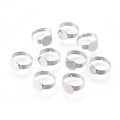 10 Supports Bague Acier Inoxydable PandaHall - Plateaux 10mm Pour Création Bijoux