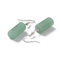 Boucles d'oreilles pendantes cylindriques en aventurine verte naturelle&nbsp;EJEW-D188-01P-08