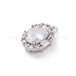 Pendenti in zirconi cubici trasparenti in micro pavè di ottone&nbsp;KK-Z084-09P-01