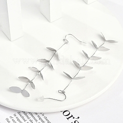 Orecchini a bottone a forma di foglia in acciaio inossidabile 304 per donna&nbsp;EJEW-R008-02P