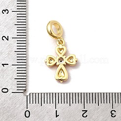 Breloques européennes en laiton micro pavé clair zircone cubique&nbsp;KK-C113-13B-G