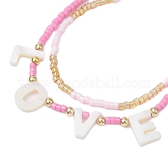 Verstellbare mehrreihige Armbänder aus Glasperlen&nbsp;BJEW-MZ00137