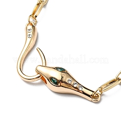 Colliers à pendentif serpent en strass avec chaînes de trombones&nbsp;NJEW-R261-01G