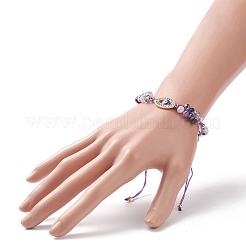 Set di braccialetti con perline intrecciate in vetro e occhi diabolici a 7 colori&nbsp;BJEW-JB08907