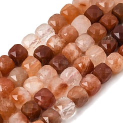 Brins de perles de quartz rutile en poils de lapin rouge naturel&nbsp;GG-CBA4808-B02-04