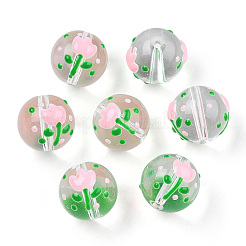 Transparentes Glas mit Emailleperlen&nbsp;LAMP-T011-20A
