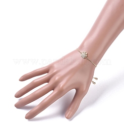 Bracelets réglables en laiton avec zircone cubique à micro-pavé&nbsp;BJEW-JB04982-07