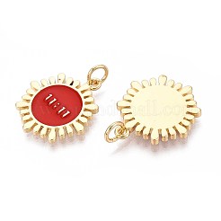 Pendentifs d'émail en laiton &nbsp;KK-N277-07B-G